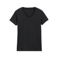 Camiseta cuello de pico para mujer de corte entallado Black Xl