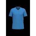 Camiseta de algodón con cuello de pico Light Royal Blue Xxl