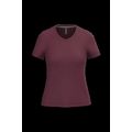 Camiseta de manga corta cuello pico mujer Wine M