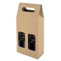 Caja Cartón con Asa y Ventanas 2 Botellas