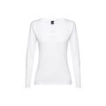 Camiseta de manga larga blanca para mujer