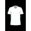 Camiseta de algodón con cuello de pico White S