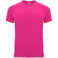 Camiseta técnica manga corta cuello redondo Rosa Fluor 3Xl