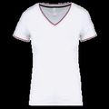 Camiseta de punto piqué mujer White / Navy / Red Xxl