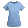 Camiseta entallada mujer algodón orgánico Celeste L