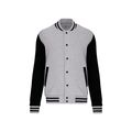 Cazadora béisbol unisex Oxford Grey / Black S