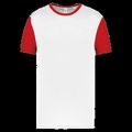 Camiseta bicolor adulto poliéster White / Sporty Red Xs