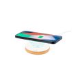 Cargador Circular Qi 15W Bambú