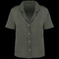 Camisa de lino manga corta para mujer Organic Khaki M