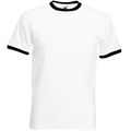 Camiseta de algodón con cuello contrastado White / Black M