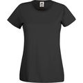 Camiseta mujer algodón cuello redondo entallada Black Xl