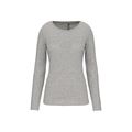 Camiseta manga larga mujer y cuello redondo Light Grey Heather M