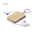 Cargador USB en Llavero de Bambú