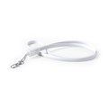 Cable plano USB cargador con conexión Tipo C y cierre de mosquetón metálico Bla