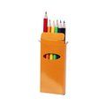 Caja colorida con 6 lápices de colores Naranja
