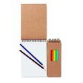 Caja con cuaderno para colorear y 8 lápices de colores