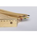 Caja de madera con 6 lápices de colores y regla
