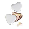 Cajita corazón de aluminio con caramelos amorosos Blanco