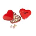 Cajita corazón de aluminio con caramelos amorosos