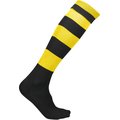 Calcetines altos a rayas unisex Black / Sporty Yellow 39/42 Eu