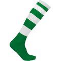 Calcetines altos a rayas unisex Dark Green / White 39/42