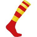 Calcetines altos a rayas unisex Sporty Red / Sporty Yellow 27/30 EU