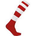Calcetines altos a rayas unisex Sporty Red / White 31/34 EU