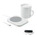 Calentador de tazas inalámbrico con taza cerámica Blanco