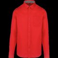 Camisa de algodón con bolsillo y cuello con botones Red S