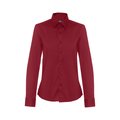 Camisa Ceñida Popelina Mujer Burdeos L