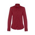 Camisa Ceñida Popelina Mujer Burdeos XL