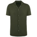 Camisa con cuello bowling Washed Organic Khaki XXL