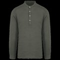 Camisa cuello mao de lino para hombre Washed Organic Khaki 3Xl