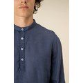 Camisa cuello mao de lino para hombre
