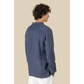 Camisa cuello mao de lino para hombre