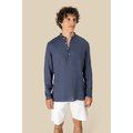 Camisa cuello mao de lino para hombre