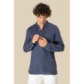 Camisa cuello mao de lino para hombre
