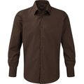 Camisa entallada larga hombre Chocolate Xl
