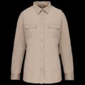 Camisa envejecida manga larga mujer Beige XL