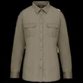 Camisa envejecida manga larga mujer Light Khaki S