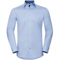 Camisa Espiga manga larga ajustada Light Blue / Mid Blue / Bright Navy XL