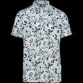 Camisa estampado vegetal lino hombre Ivory Floral Blue XXL
