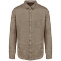 Camisa de lino hombre Cream Coffee XXL