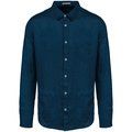Camisa de lino hombre Peacock Blue XS