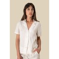 Camisa de lino manga corta para mujer