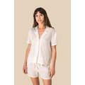 Camisa de lino manga corta para mujer