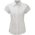 Camisa de manga corta entallada para mujer White L