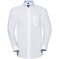 Camisa Oxford efecto lavado White / Oxford Blue 4XL