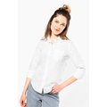 Camisa popelina media manga mujer