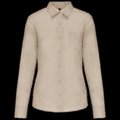 Camisa popelina polialgodón mujer Beige M